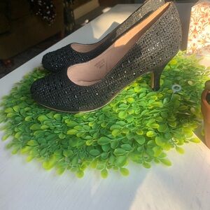 LAUREN LORRAINENE BLACK JEWLED 2” HEEL